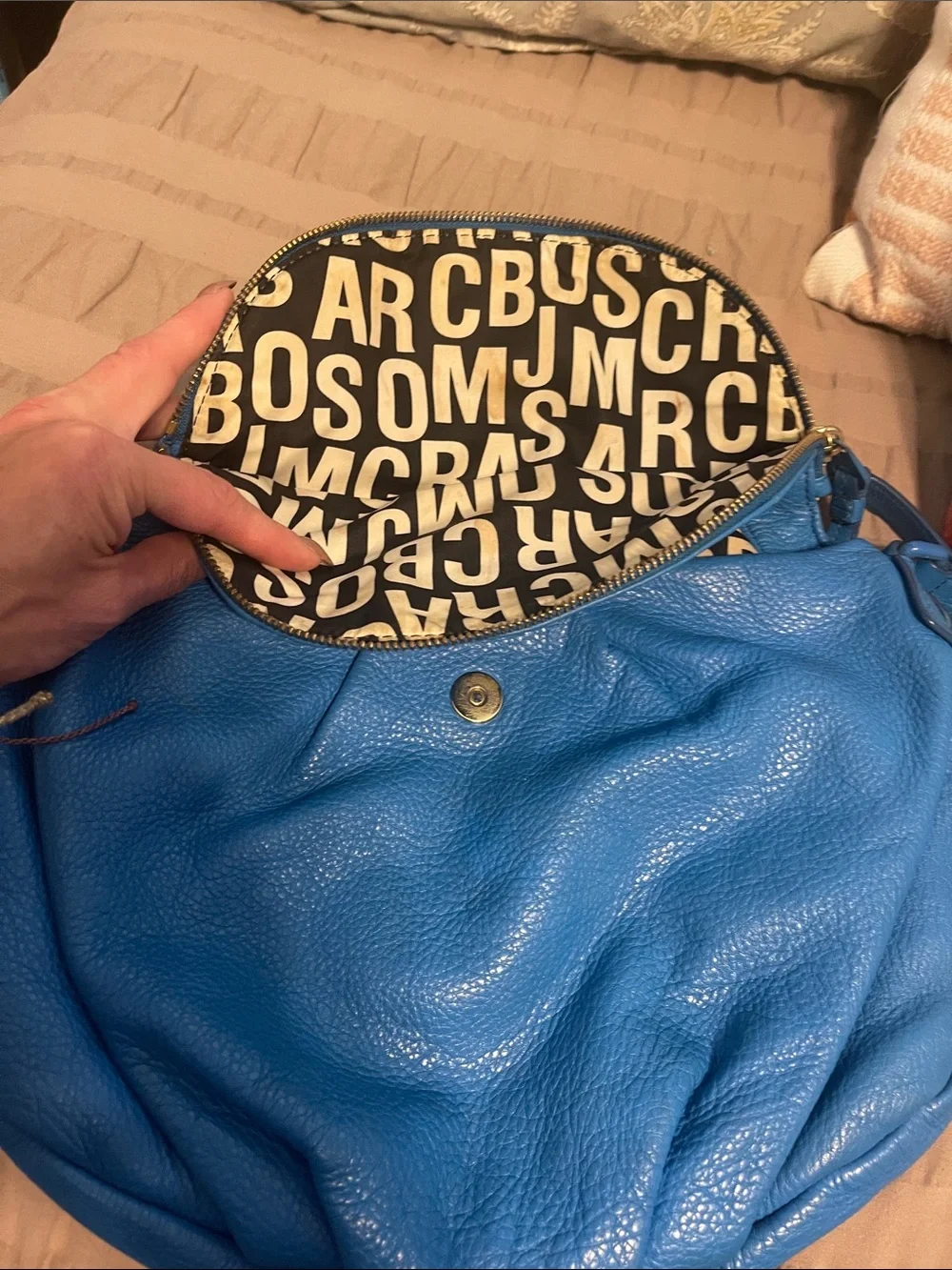 Marc by Marc Jacobs Blue Pebbled Leather Hobo